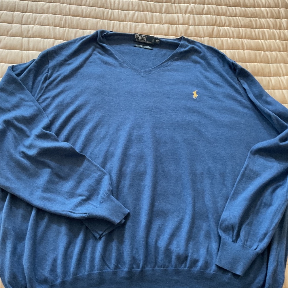 Ralph Lauren Polo Pima Cotton V-Neck Sweater in size 5XL Big